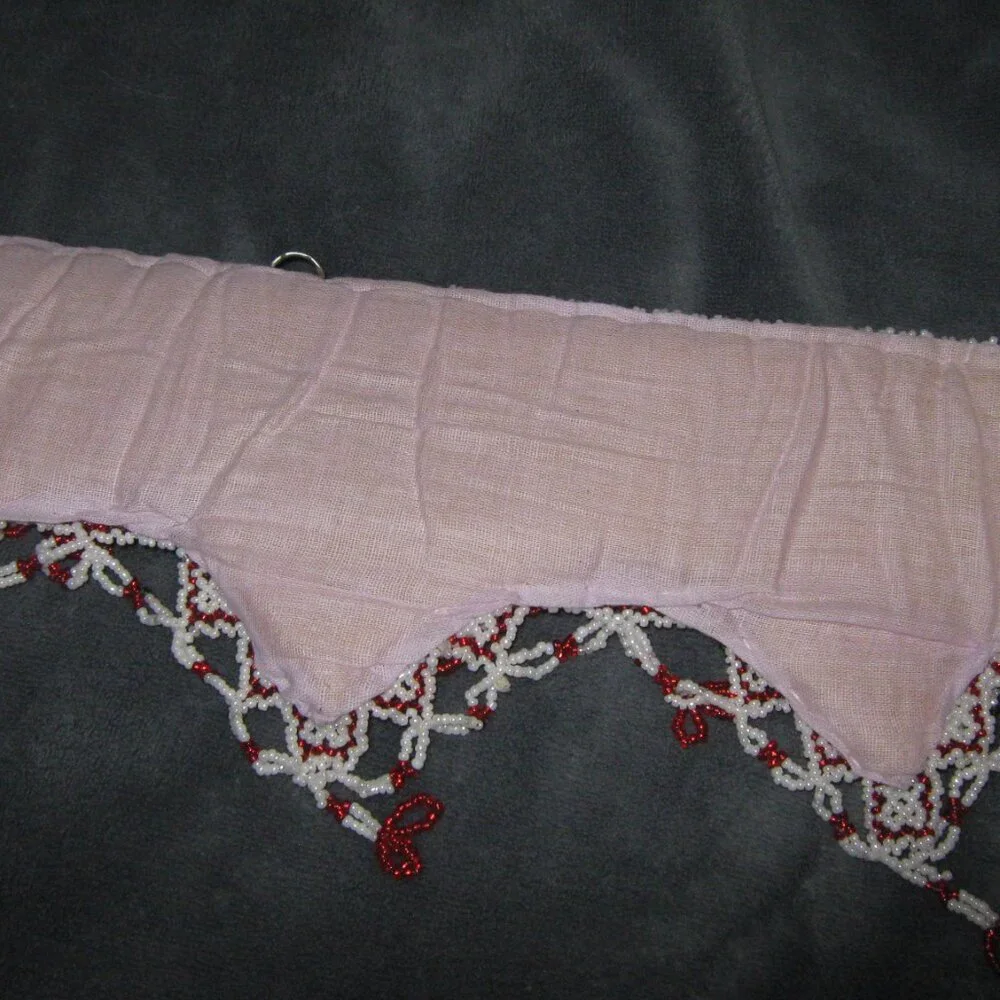 Vintage Handmade and Hand-Beaded Indian Toran Doorway Decoration